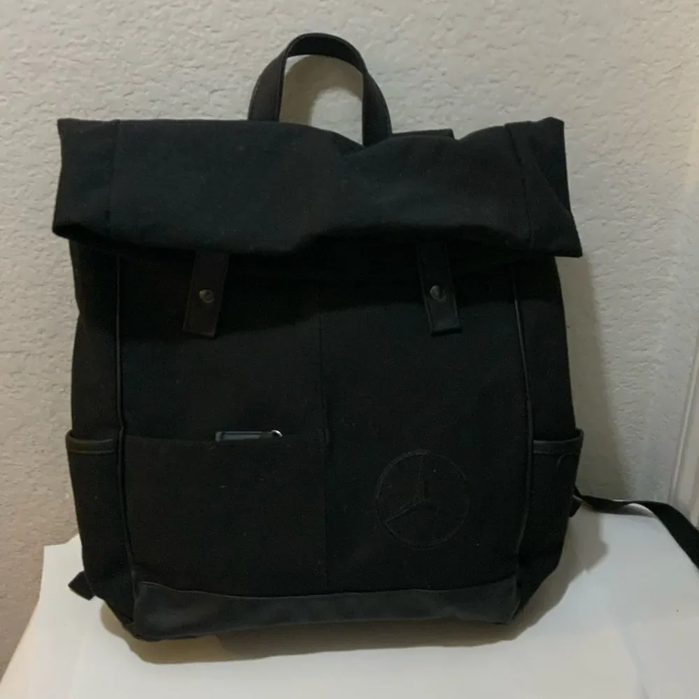 Mercedes Benz Unisex Black canvas Laptop Backpack